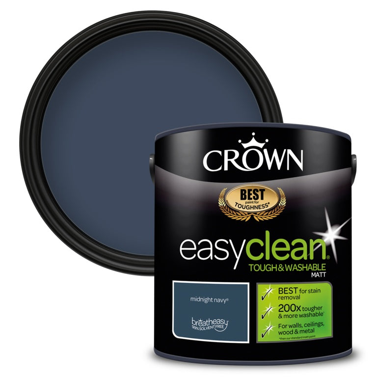 Crown Easyclean Matt Emulsion - 2.5L Midnight Navy
