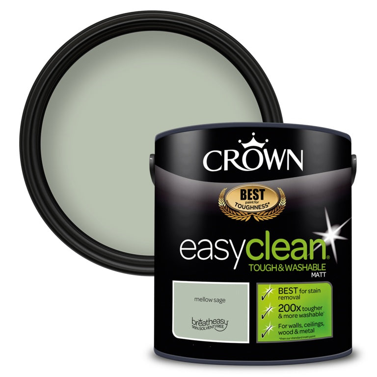 Crown Easyclean Matt Emulsion - 2.5L Mellow Sage