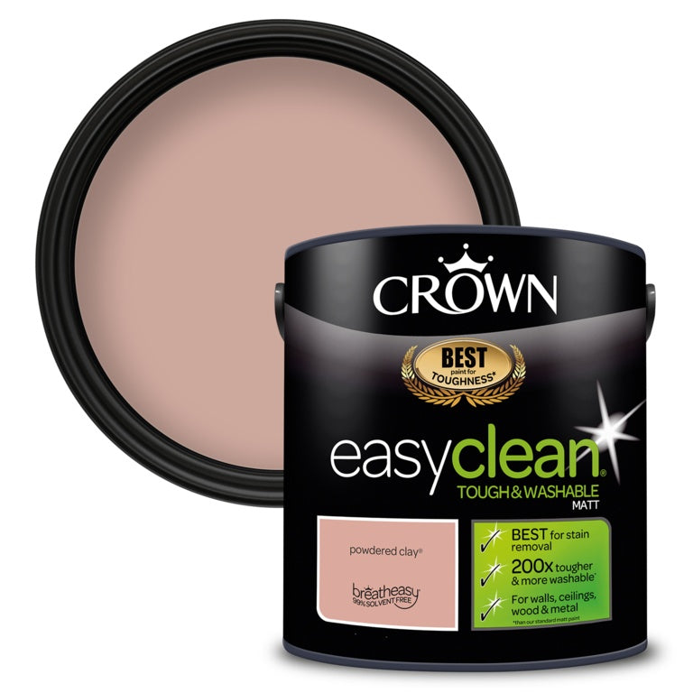 Crown Easyclean Matt Emulsion - 2.5L Powdered Clay