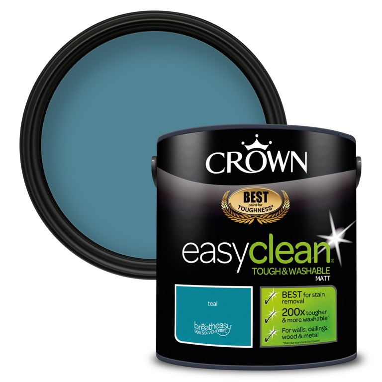 Crown Easyclean Matt Emulsion - 2.5L Teal