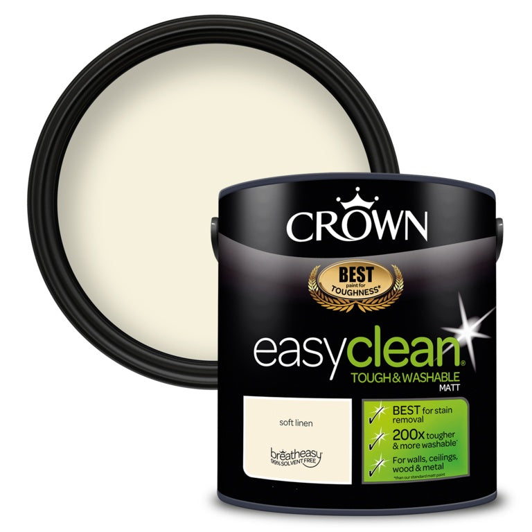 Crown Easyclean Matt Emulsion - 2.5L Soft Linen