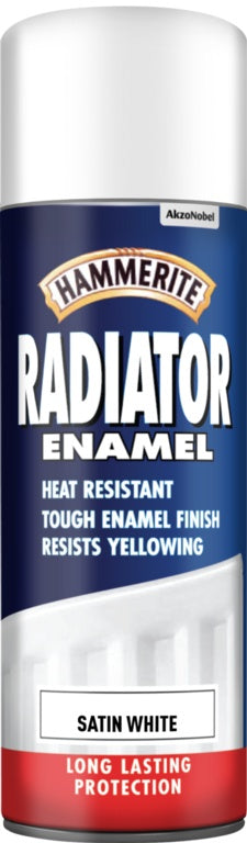 Hammerite Radiator Enamel 400ml Aerosol - Satin White