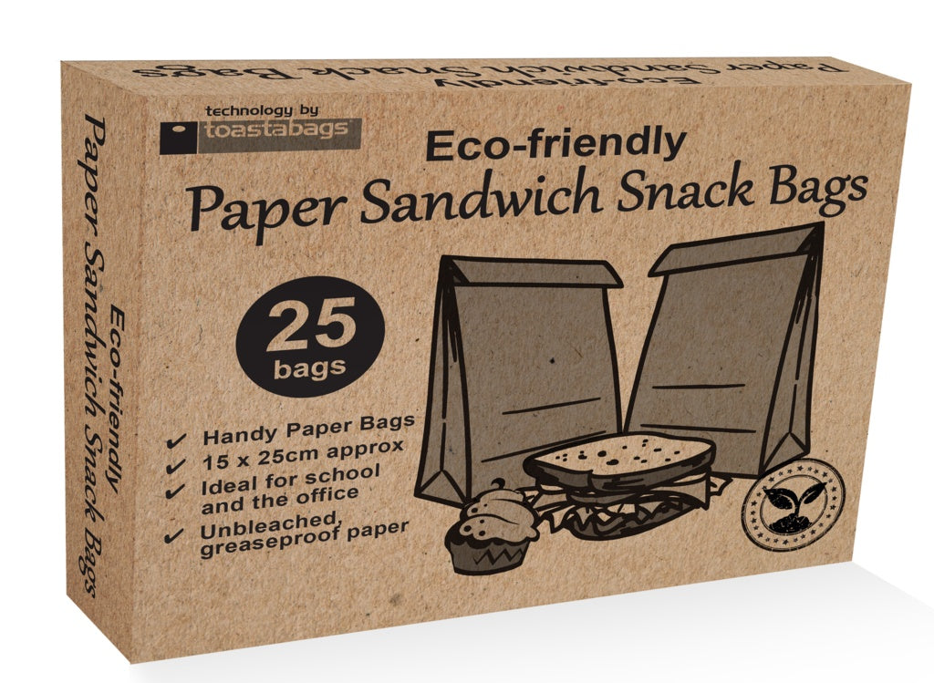 Planit Eco Friendly Paper Sandwich Bags - Pack 25