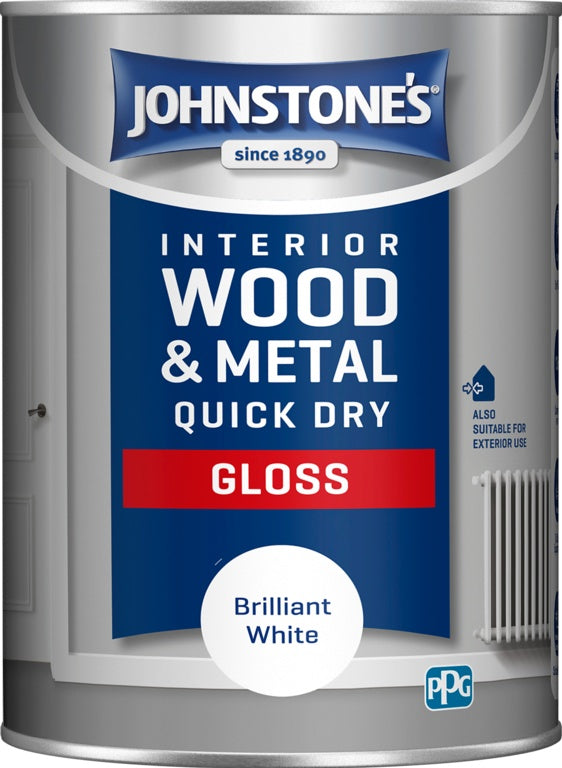 Johnstone's Quick Dry Gloss - Brilliant White - 1.25L