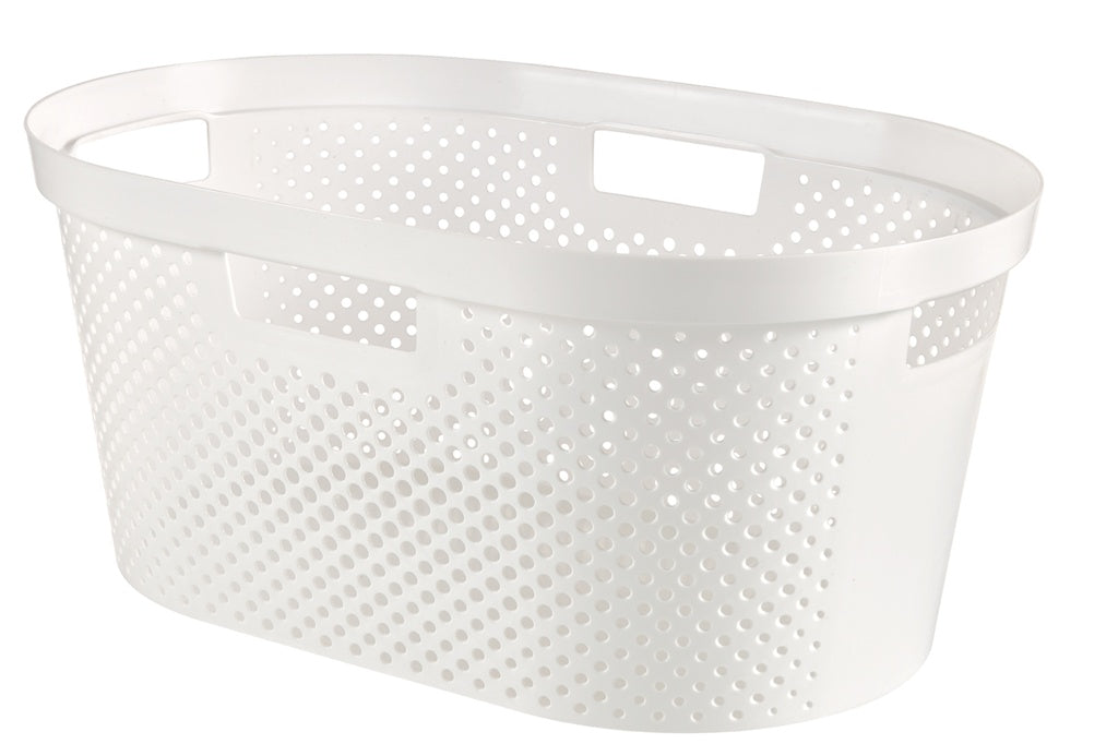 Curver Recycled Infinity Dots Laundry Basket - 40L White