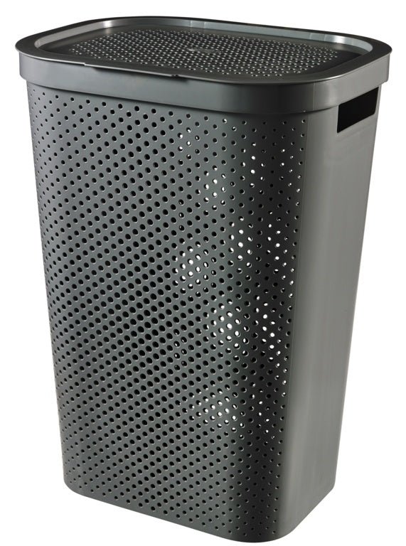 Curver Recycled Infinity Dots Laundry Hamper - 60L Dark Grey