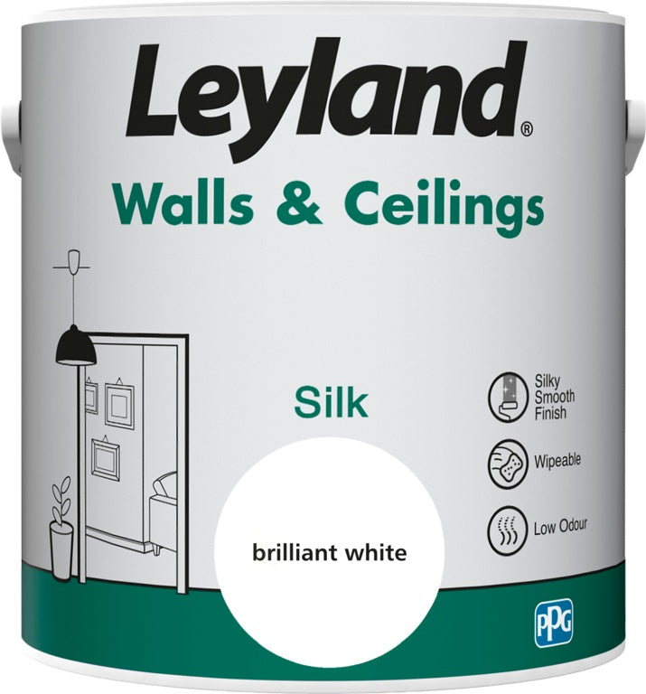 Leyland Walls & Ceilings Silk 2.5L - Brilliant White