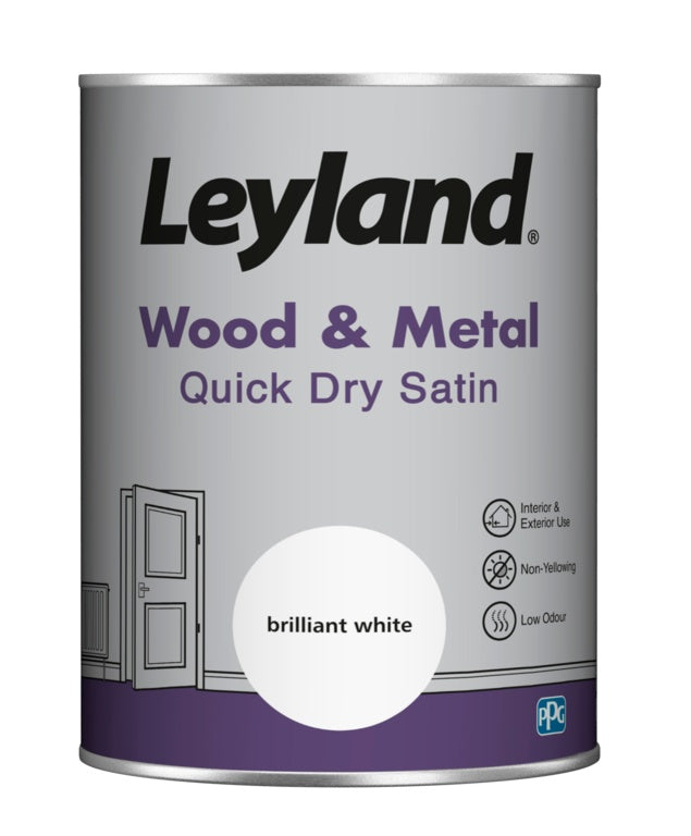 Leyland Wood & Metal Quick Dry Satin 1.25L - Brilliant White