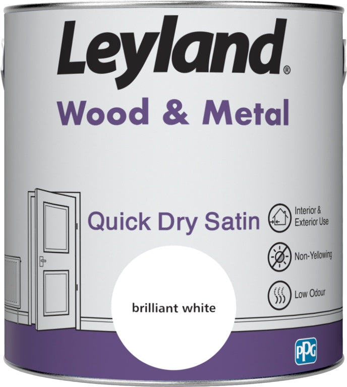 Leyland Wood & Metal Quick Dry Satin 2.5L - Brilliant White