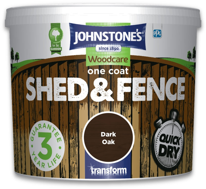 Johnstone's One Coat Shed And Fence 5L - Dark Oak
