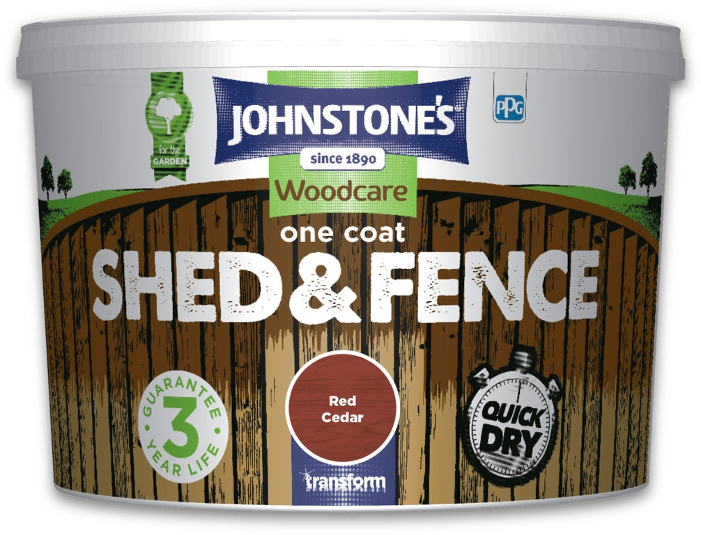 Johnstone's One Coat Shed And Fence 9L - Red Cedar