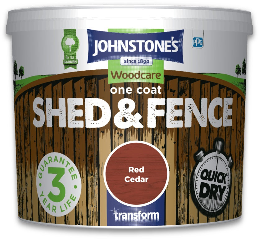 Johnstone's One Coat Shed & Fence 5L - Red Cedar