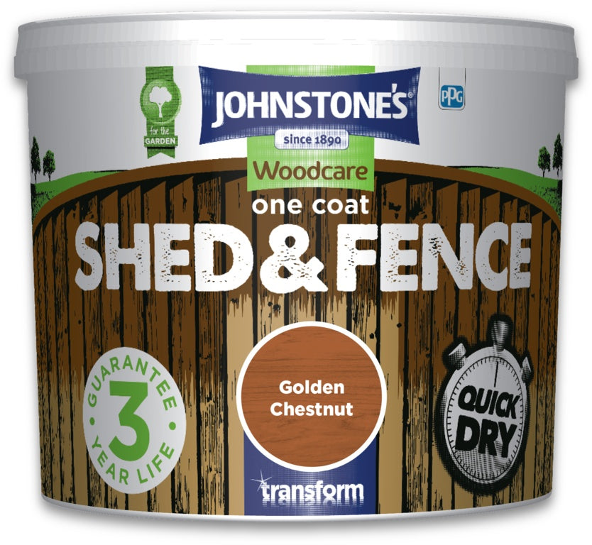 Johnstone's One Coat Shed And Fence 5L - Golden Chestnut