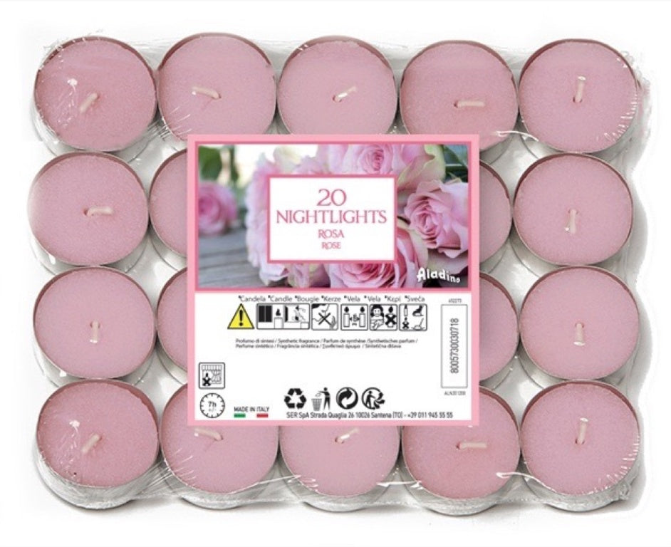 Aladino 7 Hour Nightlights Pack 20 - Rose