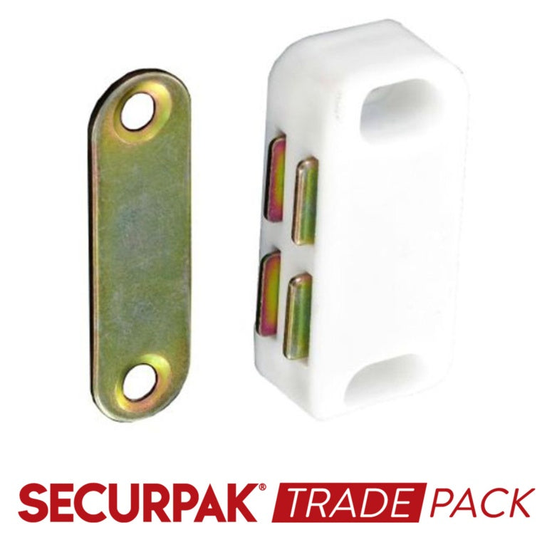 Securpak Magnetic Catch White 30mm - 25 Pack