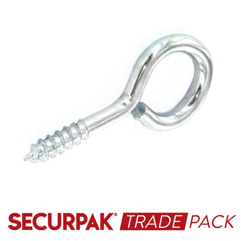 Securpak Screw Eye Zinc Plated 40mmx8 - 100 Pack