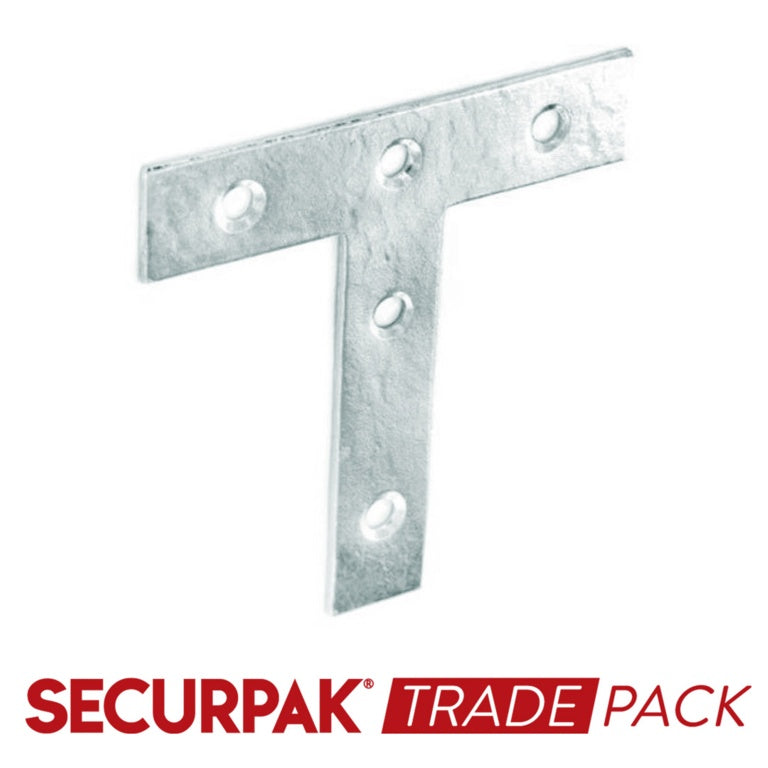 Securpak Tee Plate Zinc Plated 75mm - 5 Pack