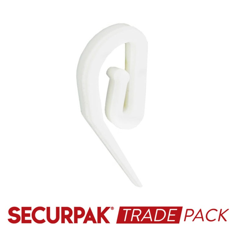 Securpak Curtain Hook Plastic White - 300 Pack