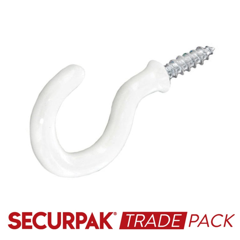 Securpak Cup Hook White 38mm - 50 Pack