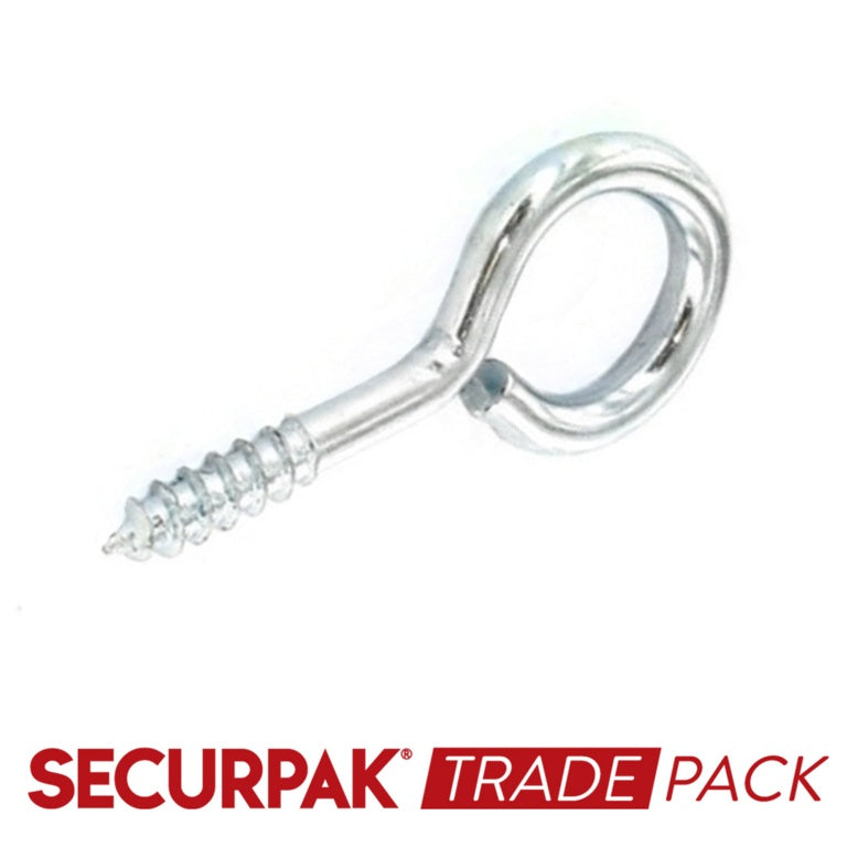 Securpak Screw Eye Zinc Plated 20mmx2 - 100 Pack