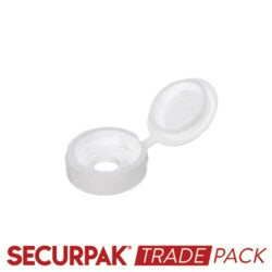 Securpak Fold Over Screw Caps White - 100 Pack
