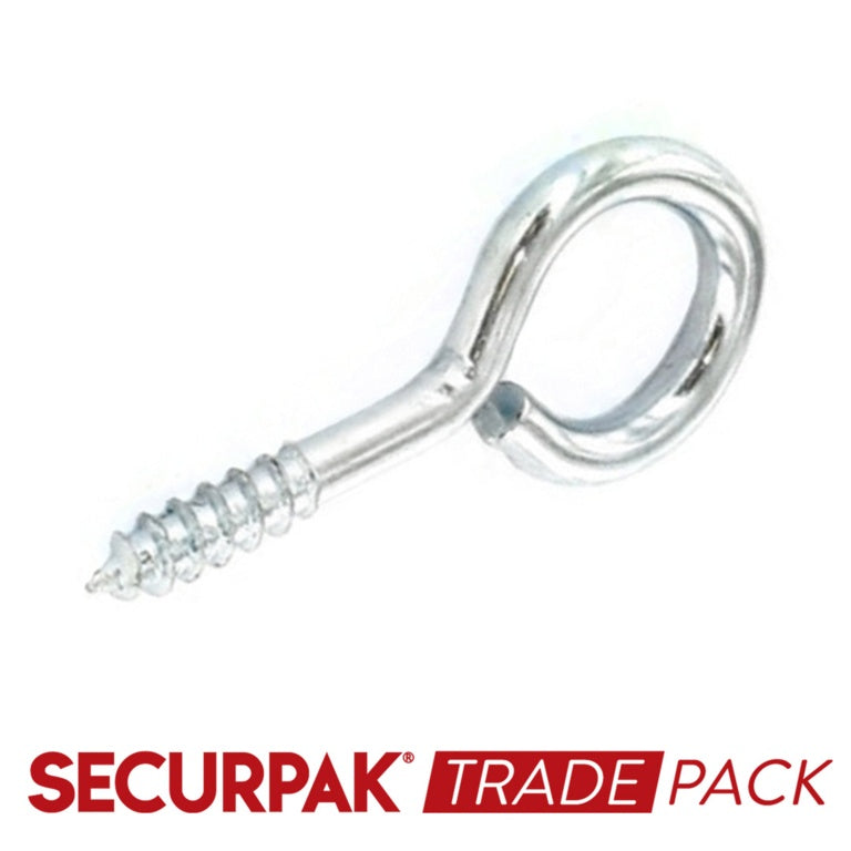 Securpak Screw Eye Zinc Plated 30mmx6 - 100 Pack