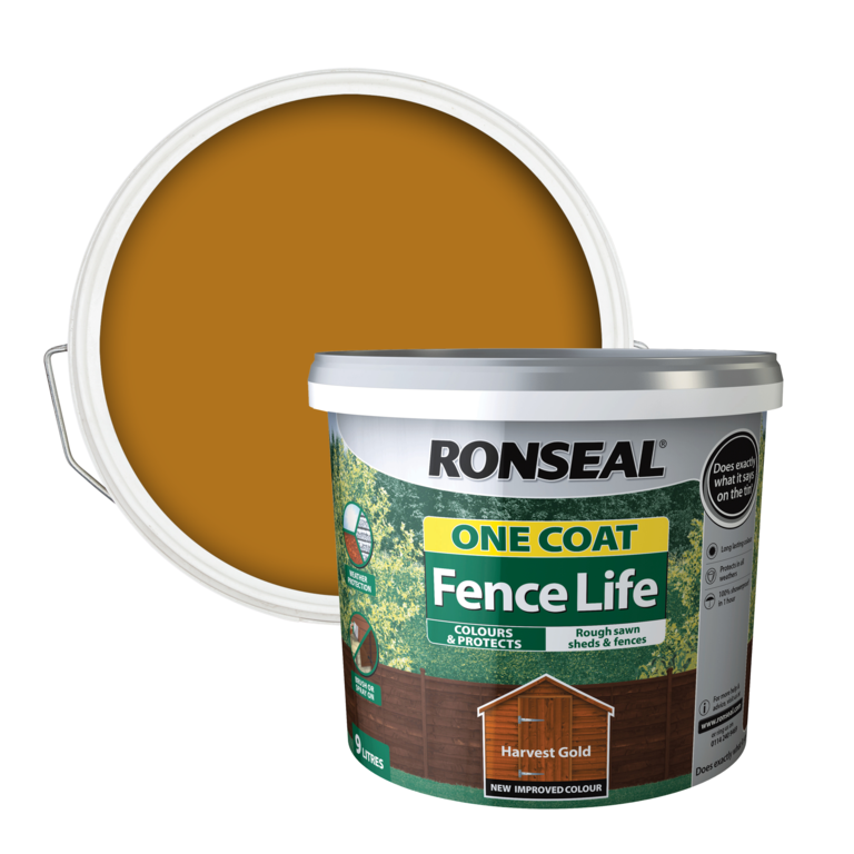 Ronseal One Coat Fence Life 9L - Harvest Gold