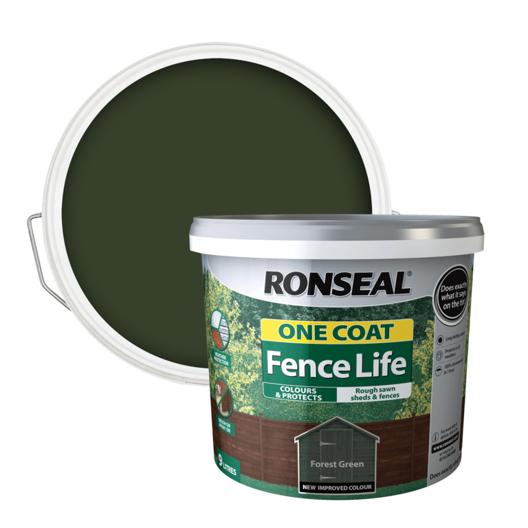 Ronseal One Coat Fence Life 9L - Forest Green