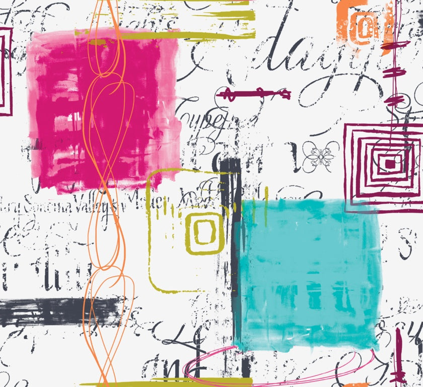 d-c-fix® Manhattan Tablecloth - Lesley Turquoise & Pink - 20m Roll x 140cm