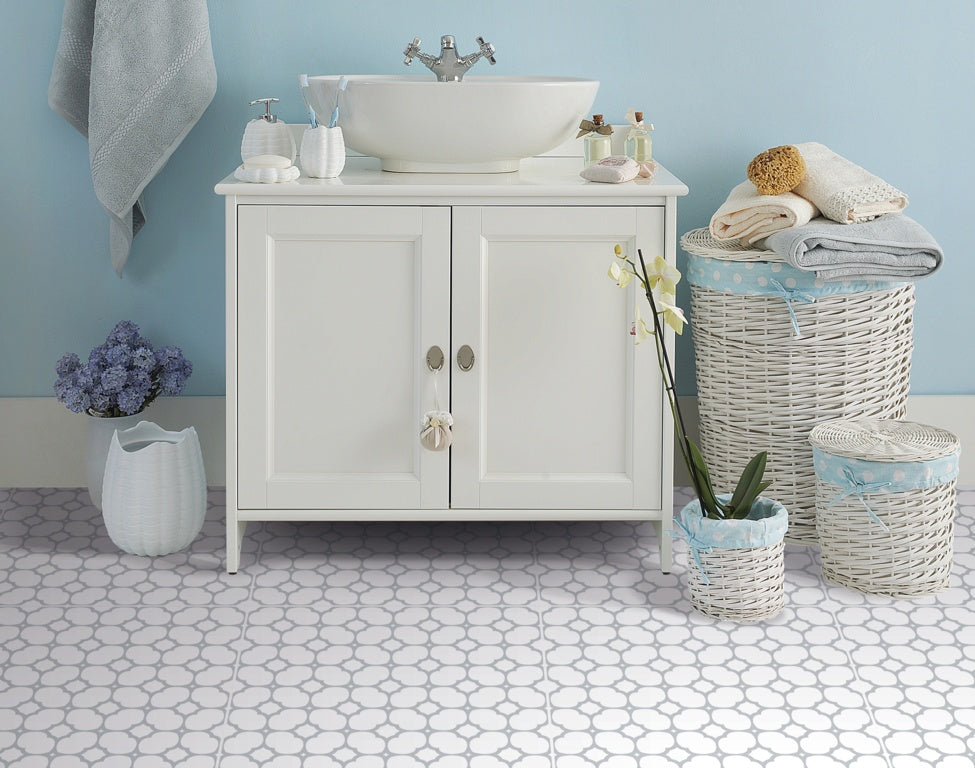 d-c-fix® Self Adhesive Floor Tiles 11 Piece - 1sqm Bloomy Grids