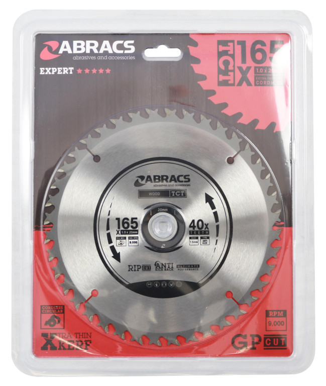 Abracs Circular Saw Blade - 165mm x 20mm x 40t 240v