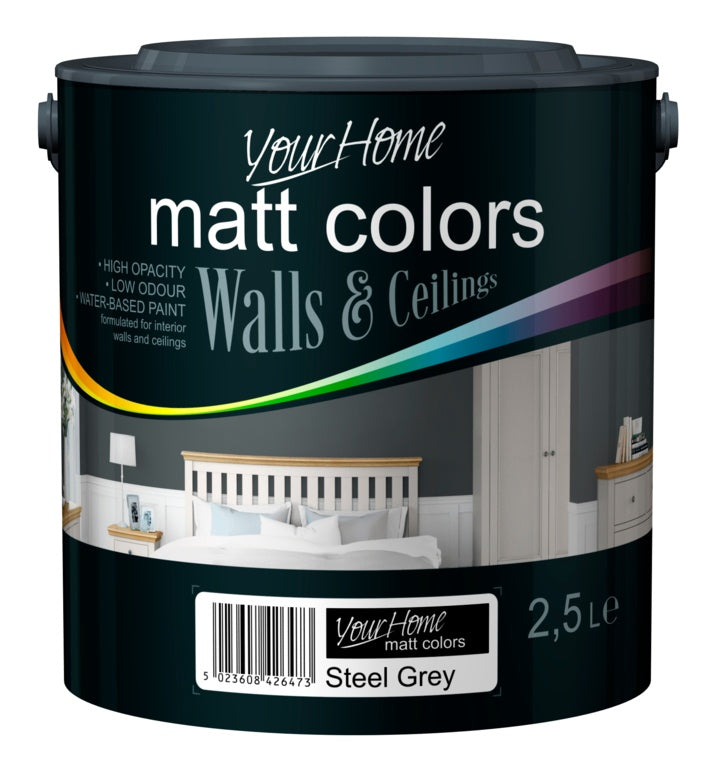 Your Home Matt Emulsion 2.5L - Steel Grey