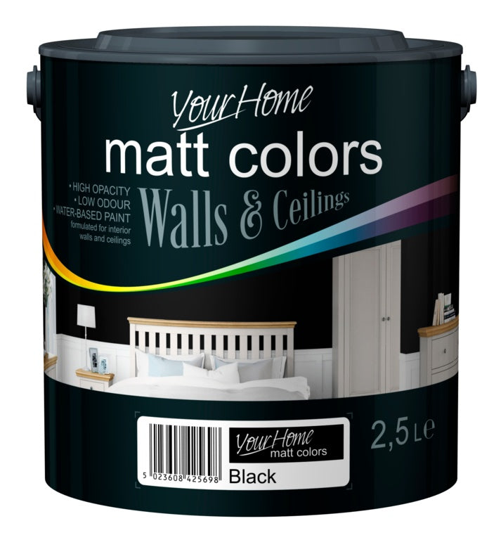 Your Home Matt Emulsion 2.5L - Black