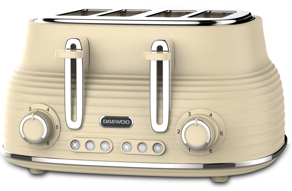 Daewoo Sienna 4 Slice Toaster - Cream