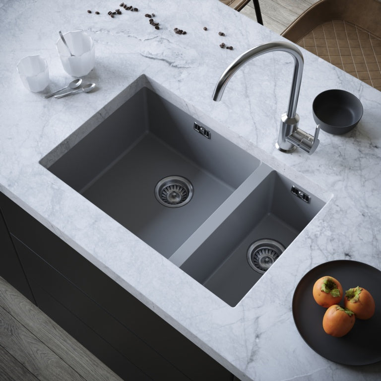 Ellsi Undermount Sink & Waste - 670mm Grey