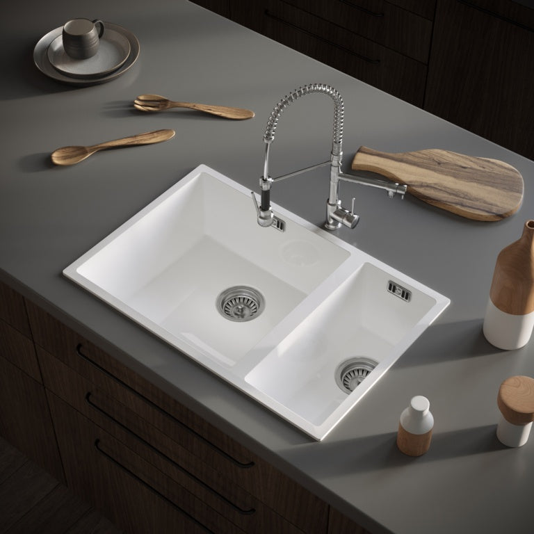 Ellsi Undermount Sink & Waste - 670mm White