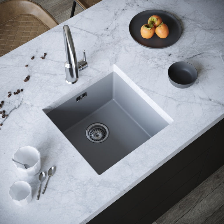 Ellsi Undermount 1 Bowl Sink & Waste - 440mm Grey