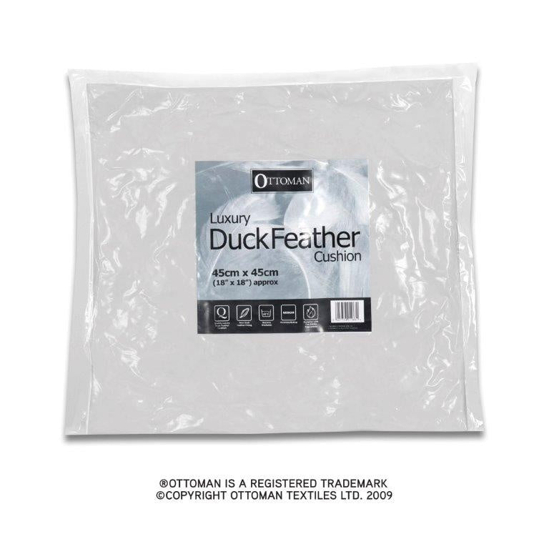 Ottoman Duck Feather Cushion Pad - 18 x 18cm