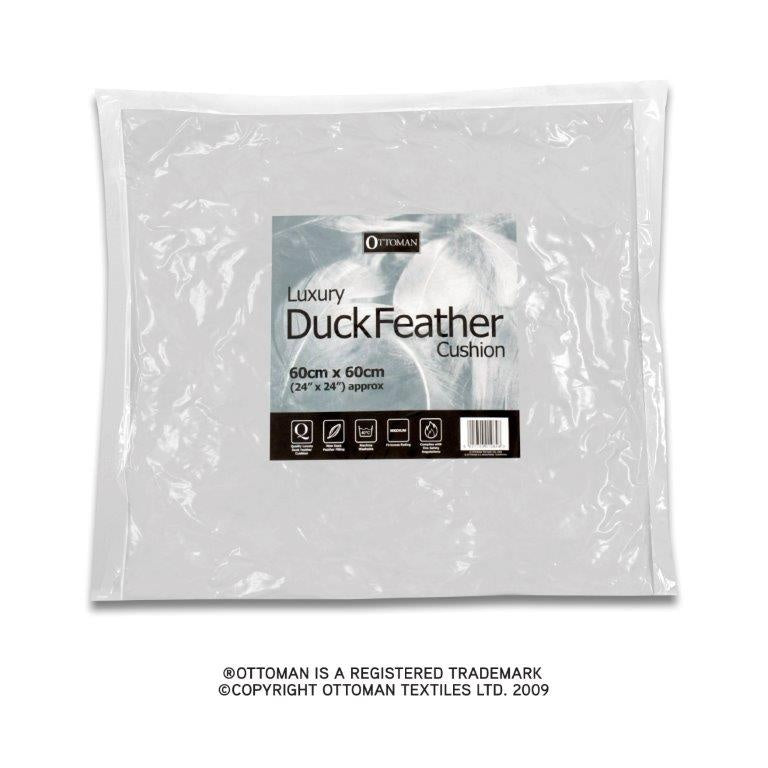 Ottoman Duck Feather Cushion Pad - 24 x 24cm