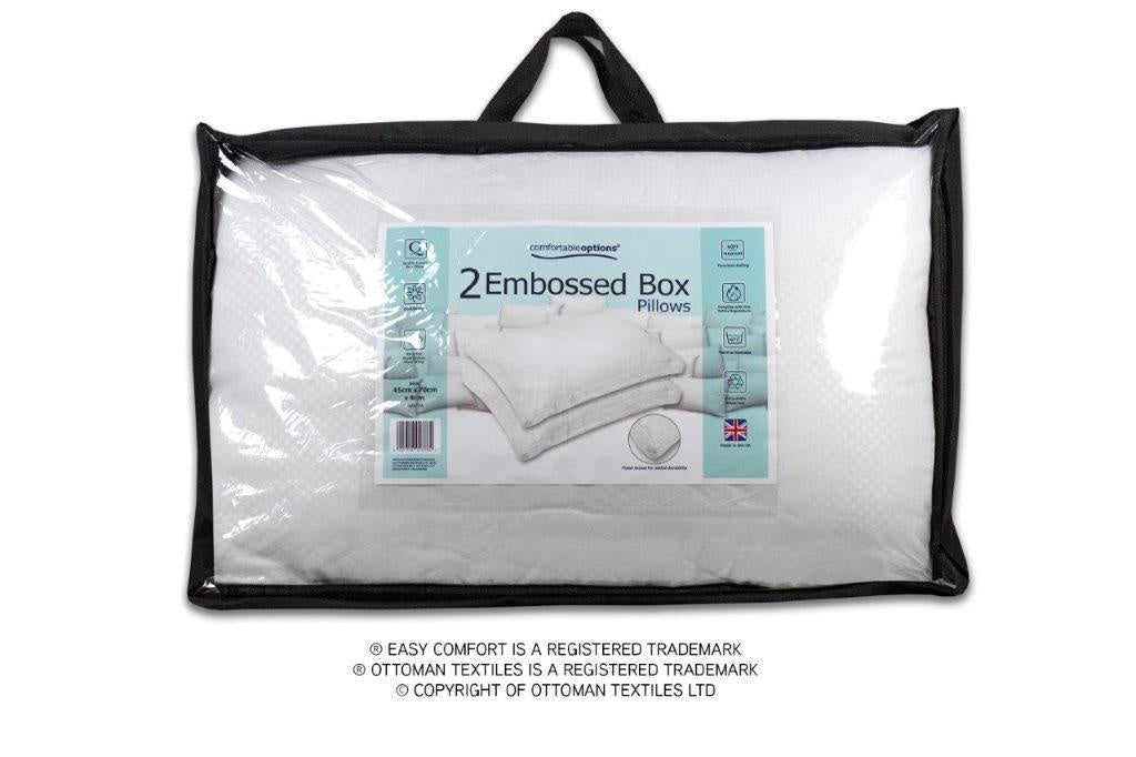 Ottoman Embossed Box Pillows - Twin Pack