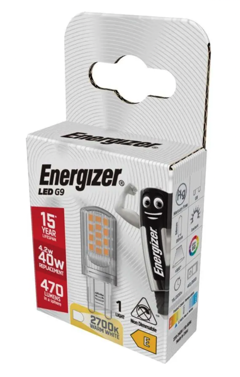 Energizer LED G9 470lm 2700k Warm White - 4.2w