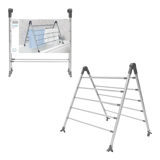 Black Decker Over Bath Extending Airer Grey