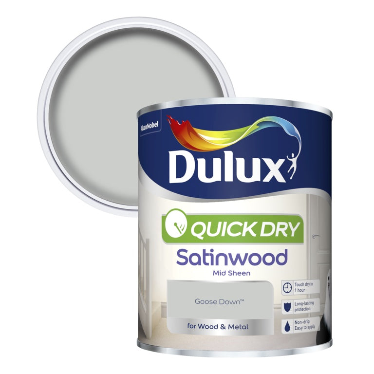 Dulux Quick Dry Satinwood 750ml - Goose Down