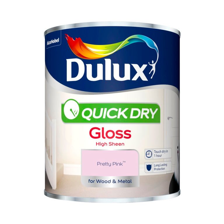 Dulux Quick Dry Gloss 750ml - Pretty Pink