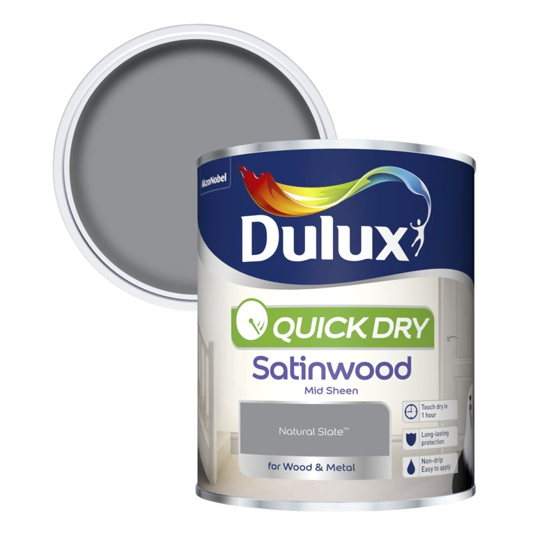 Dulux Quick Dry Satinwood 750ml - Natural Slate