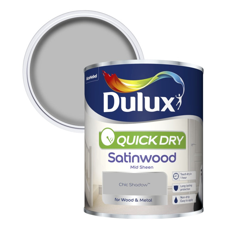 Dulux Quick Dry Satinwood 750ml - Chic Shadow