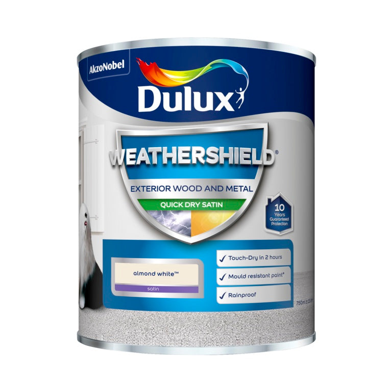 Dulux Weathershield Quick Dry Satin 750ml - Almond White