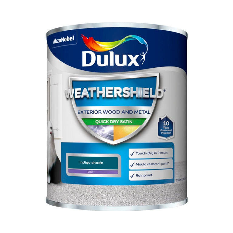 Dulux Weathershield Quick Dry Satin 750ml - Indigo Shade