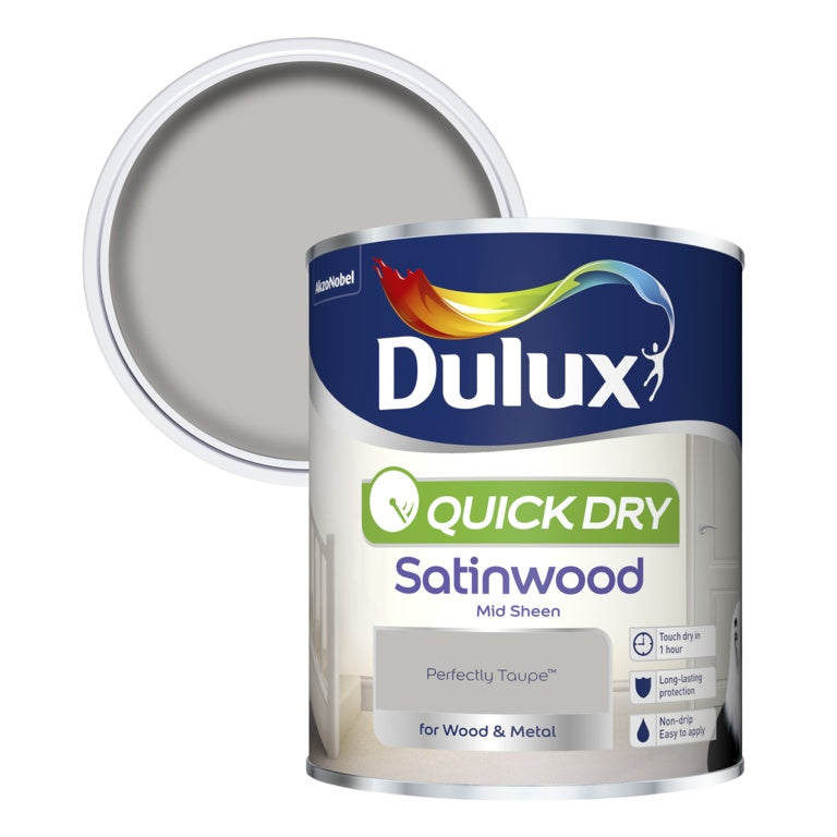 Dulux Quick Dry Satinwood 750ml - Perfectly Taupe