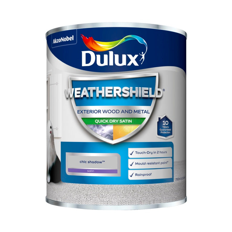 Dulux Weathershield Quick Dry Satin 750ml - Chic Shadow